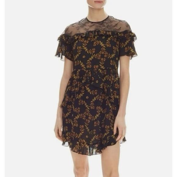 Sandro Alderic Lace Butterfly Mini Dress - Picture 1 of 11